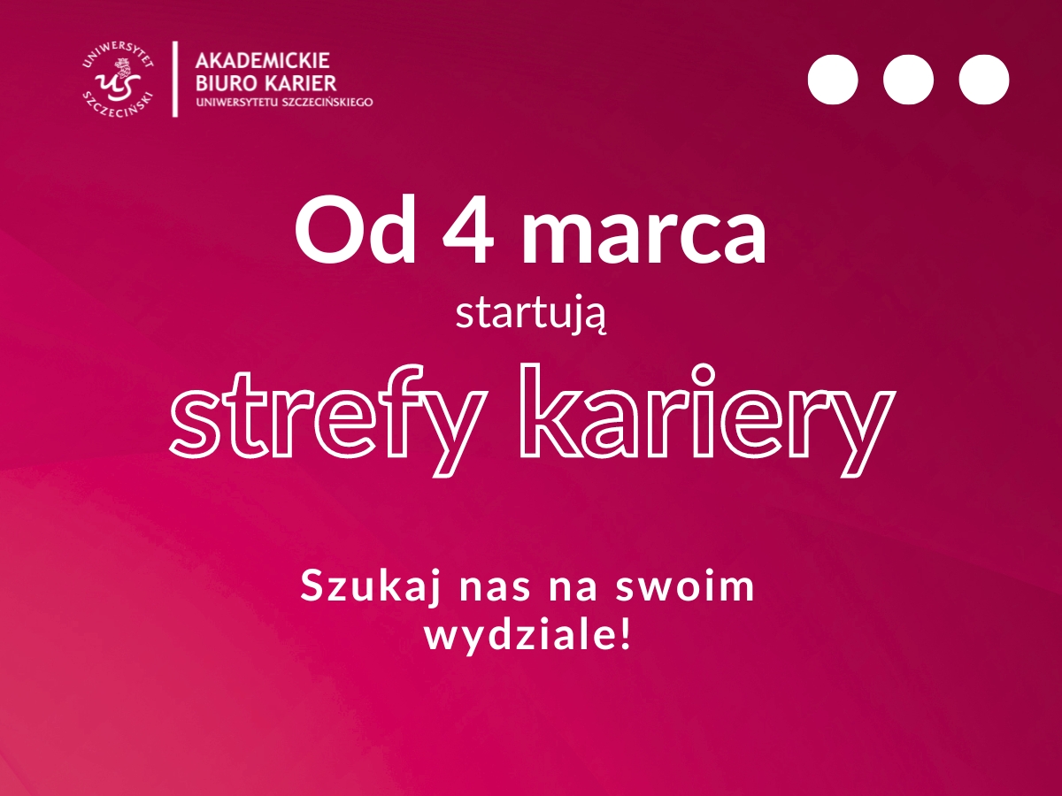 Ulotka: Akademickie Biuro Karier. Strefy kariery